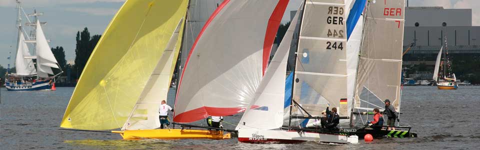 Foto: unsere 14 Footer auf Warnow