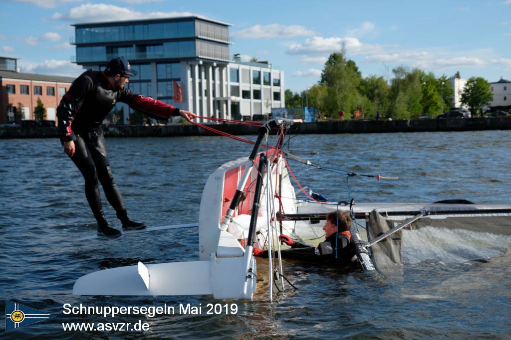 ASVzR Schnuppersegeln RS500 kentern Rostock Mai 2019